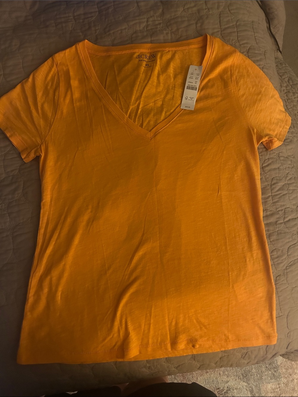 J. Crew Women's Short-Sleeve V-Neck Tee in Bright Orange